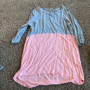 Pink and grey 3/4 sleeve tunic
